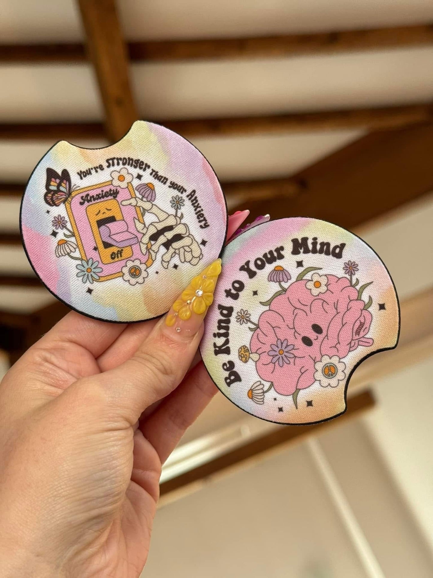 Kind To Your Mind Car Coasters