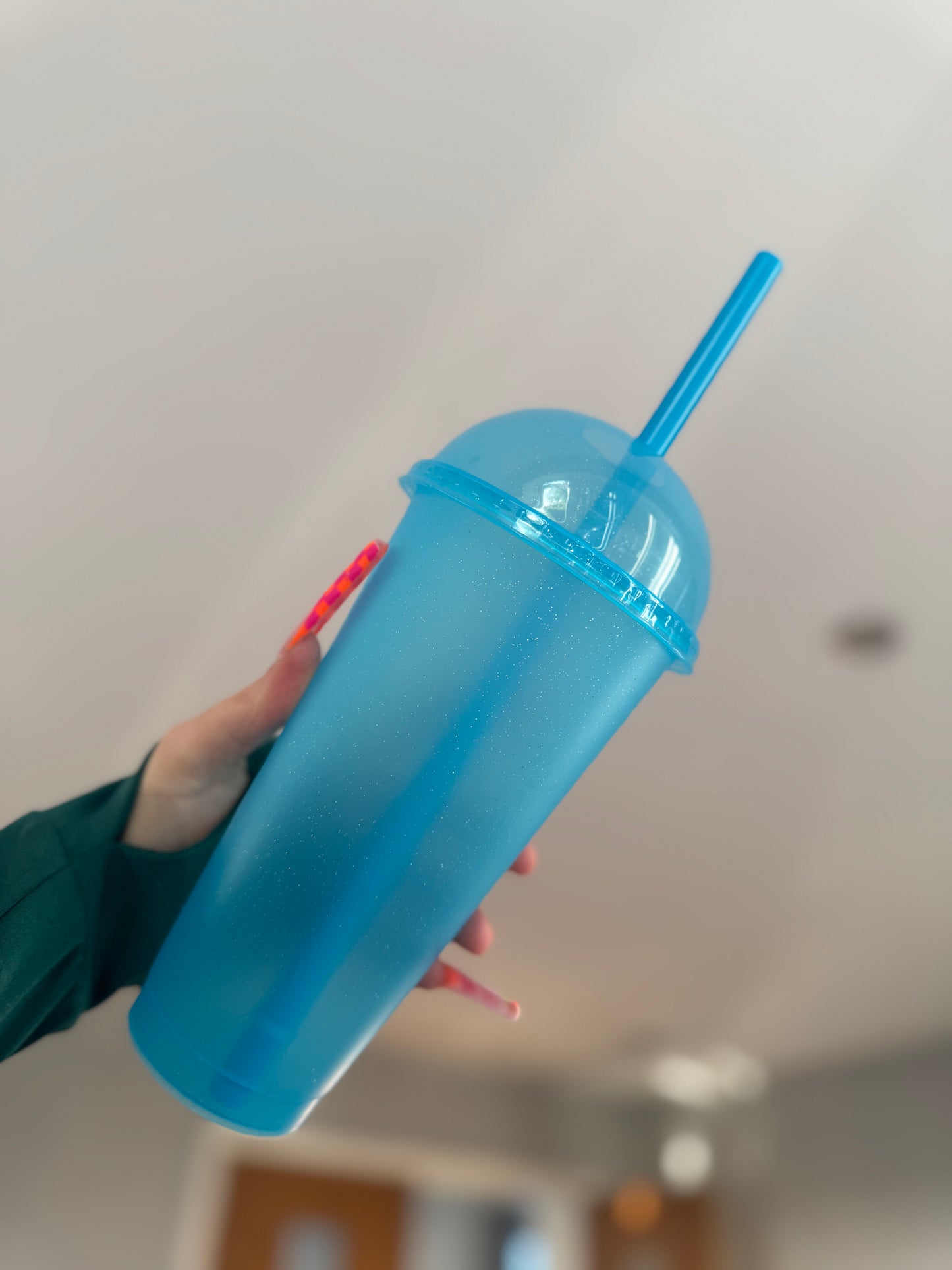Light Blue Dome Lid Frappe Cup