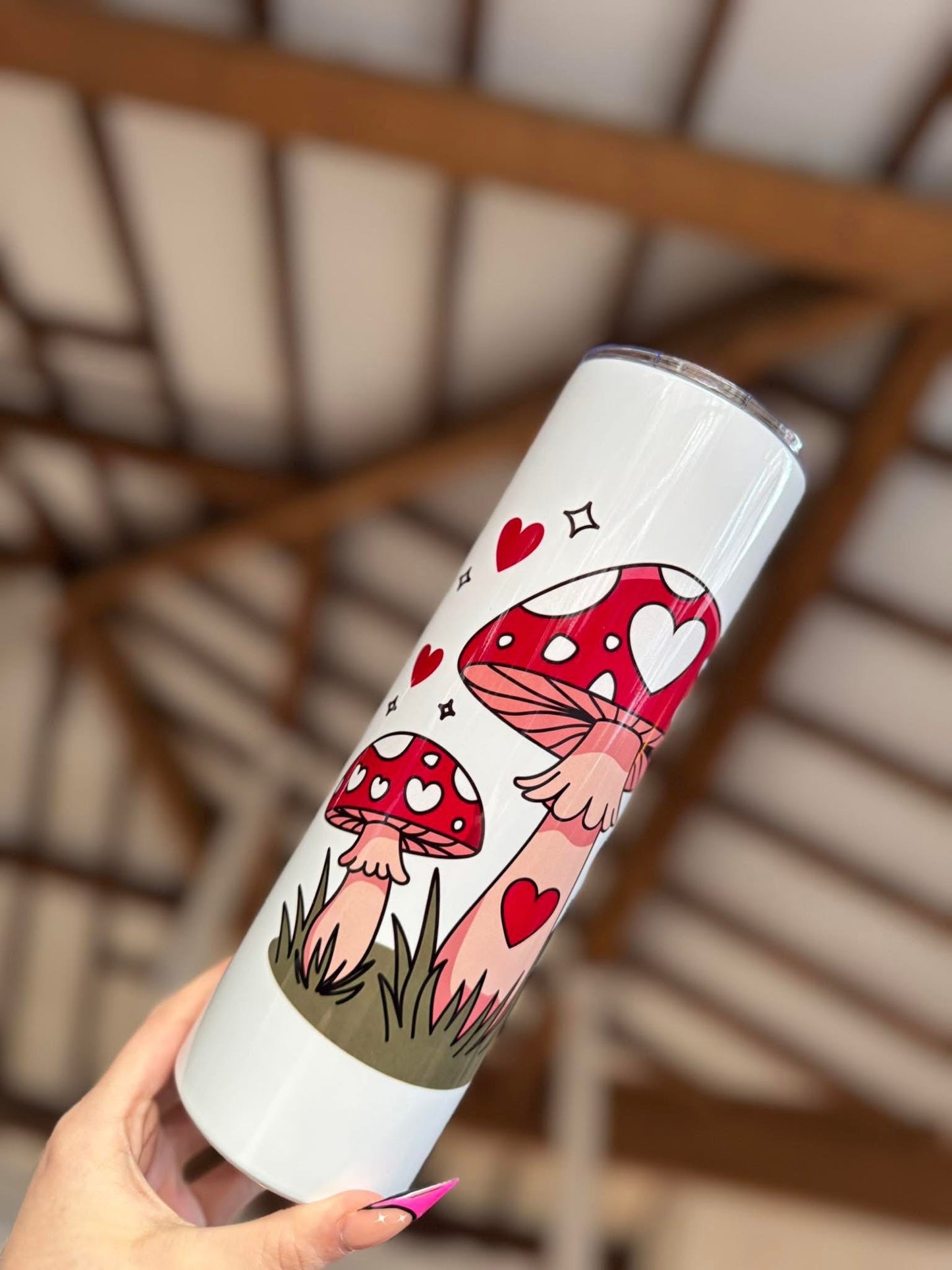 Red Heart Mushrooms 30oz Tumbler