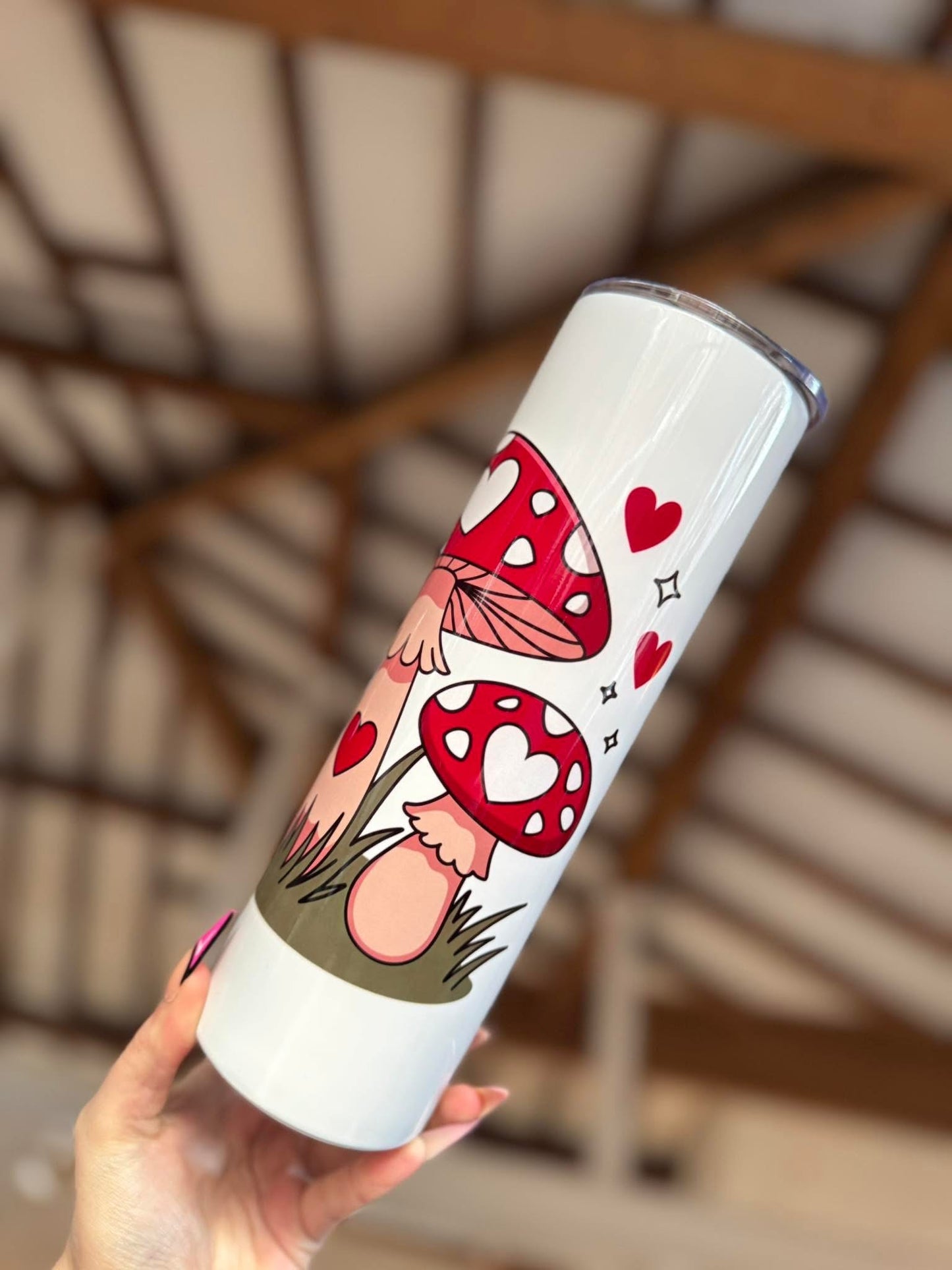 Red Heart Mushrooms 30oz Tumbler
