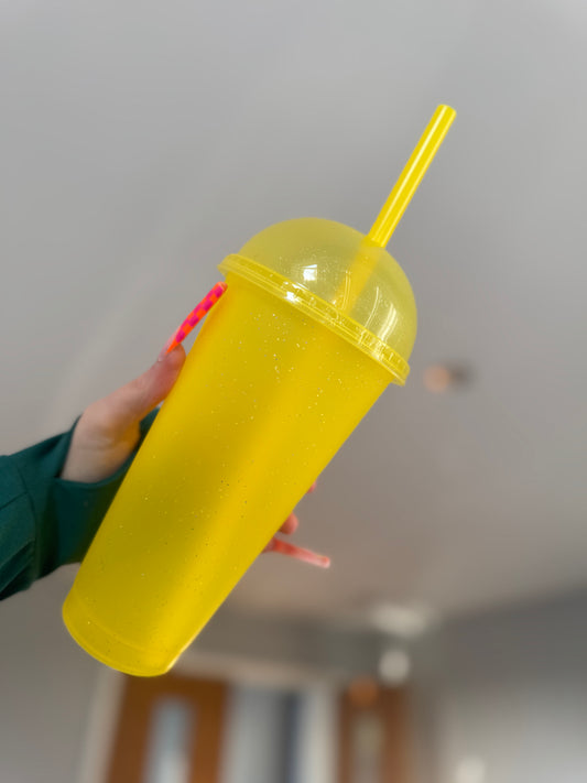 Yellow Dome Lid Frappe Cup