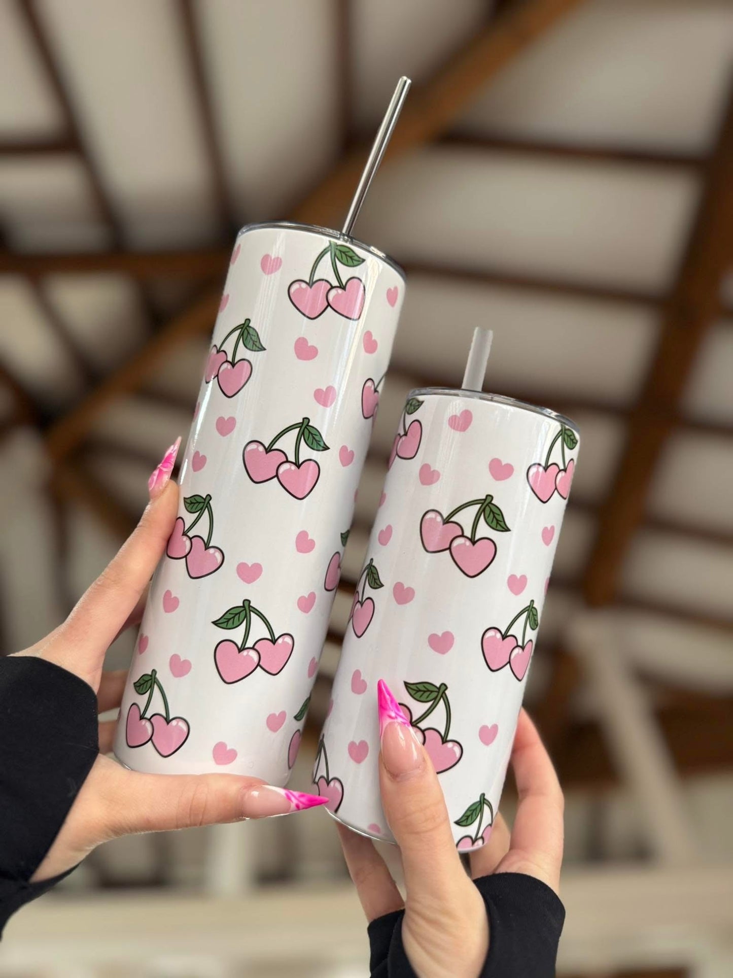 Pink Cherry 20oz + 15oz Tumbler Set
