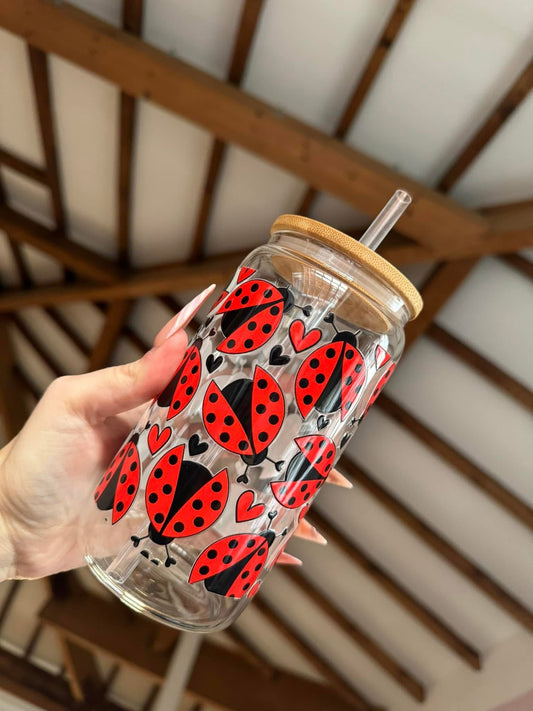Red Ladybird Libbey Can
