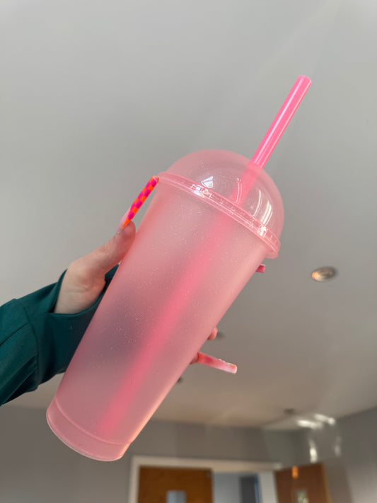 Pink Dome Lid Frappe Cup