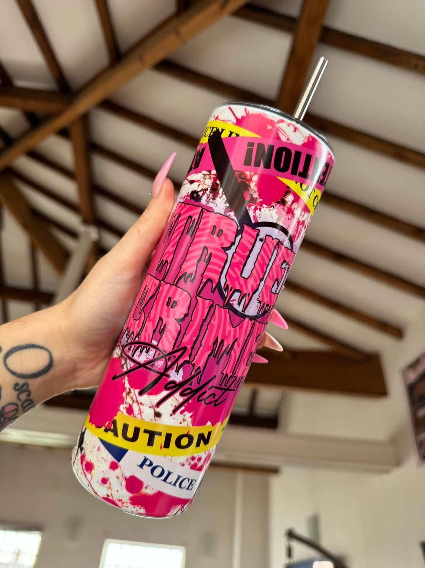 Pink True Crime 20oz Tumbler