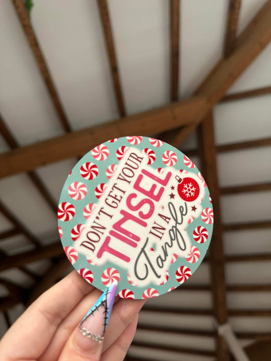 Tinsel In A Tangle Coaster